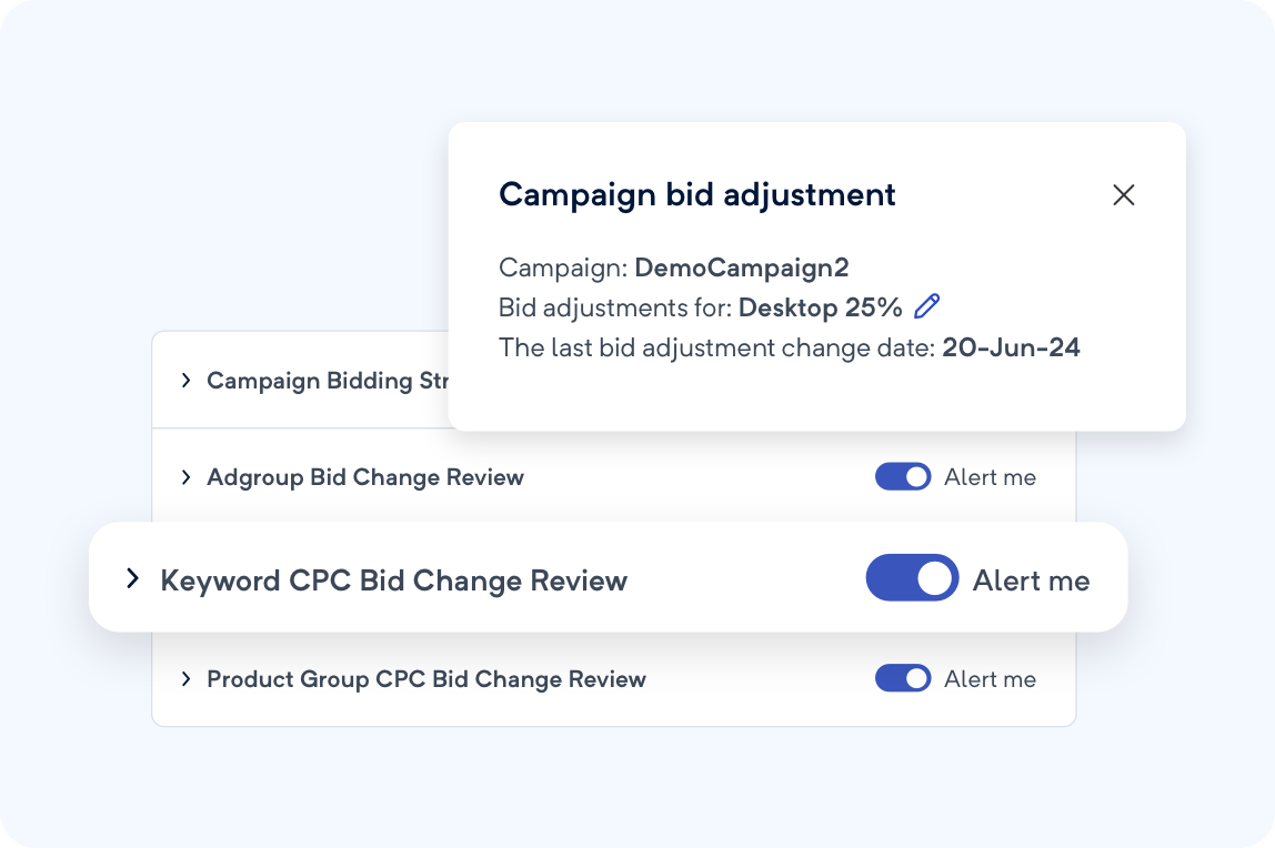 Measuring the impact of bid changes